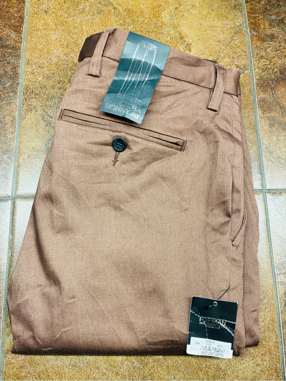 Topman Brown Skinny Fit Dress Pants